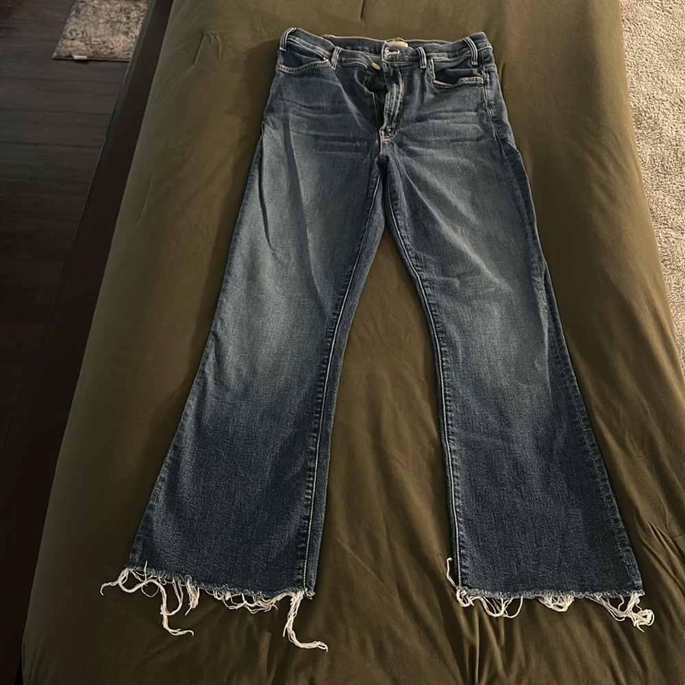 Mother Hustler Frayed Ankle Jean 29